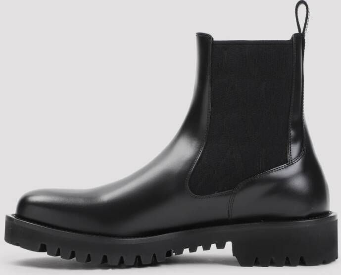 Valentino Garavani Zwarte Enkellaarzen met 3cm Hak Black Heren