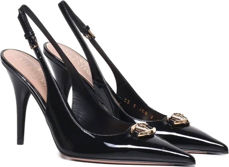 Valentino Garavani Zwarte Hak Slingback Schoenen Black Dames