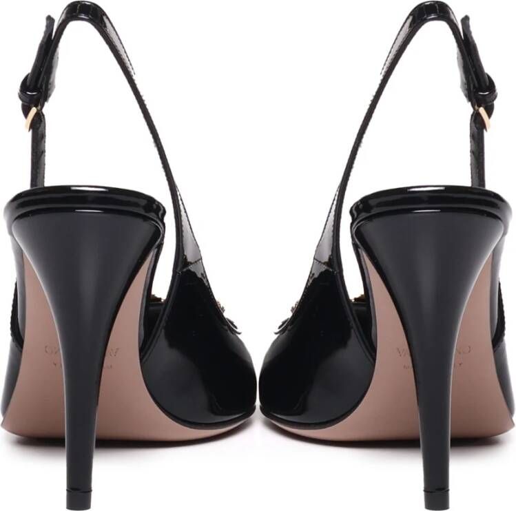 Valentino Garavani Zwarte Hak Slingback Schoenen Black Dames