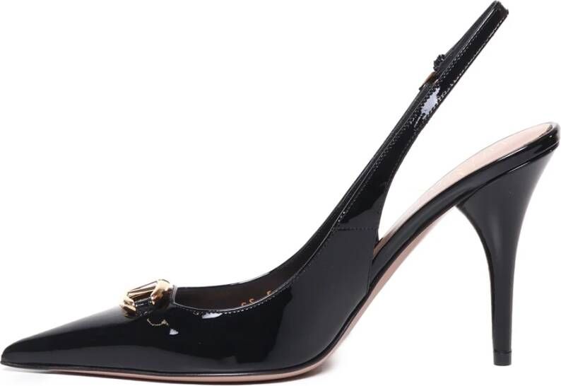 Valentino Garavani Zwarte Hak Slingback Schoenen Black Dames