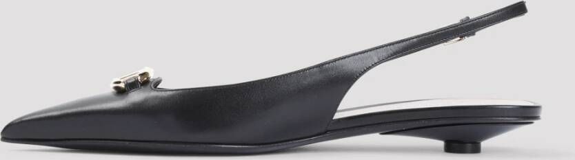 Valentino Garavani Zwarte Leren Ballerinas Elegante Stijl Black Dames