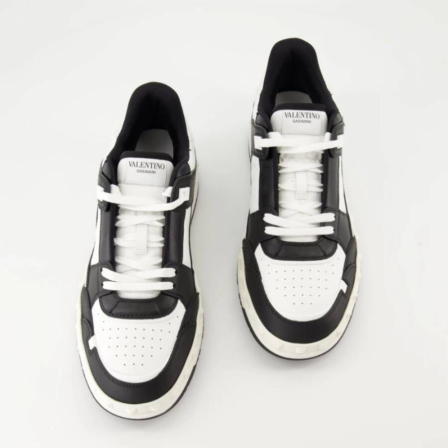 Valentino Garavani Zwarte Leren High-Top Sneakers Black Heren