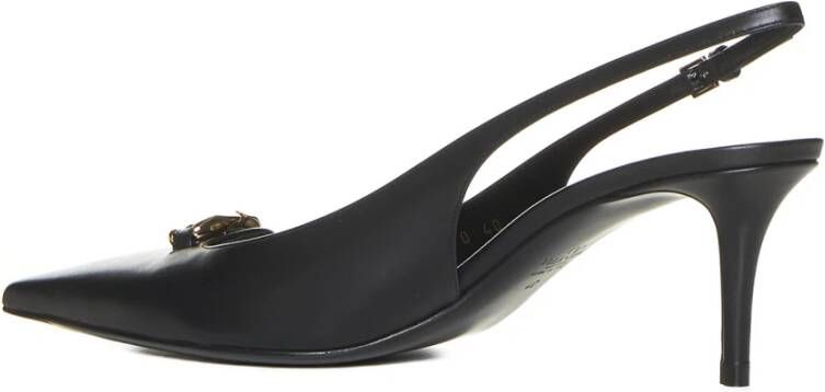 Valentino Garavani Zwarte Leren Moon Logo Slingback Pumps Black Dames