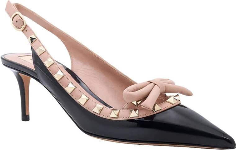 Valentino Garavani Zwarte Leren Pumps met Strik Black Dames