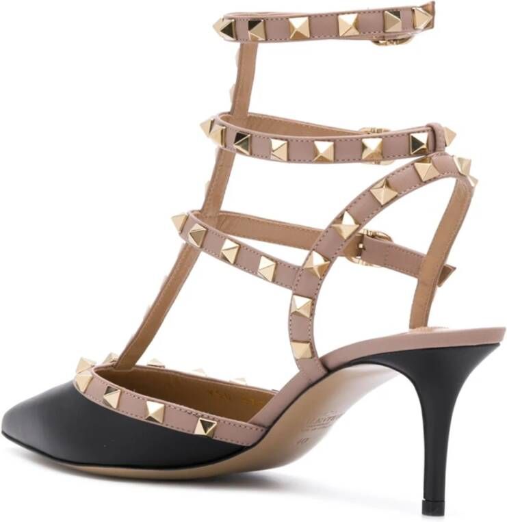 Valentino Garavani Zwarte Leren Rockstud Pumps Black Dames