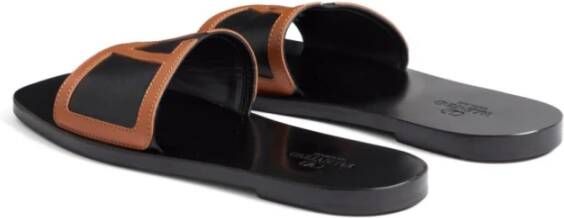 Valentino Garavani Zwarte Leren Sandalen Superstar Slides Black Heren