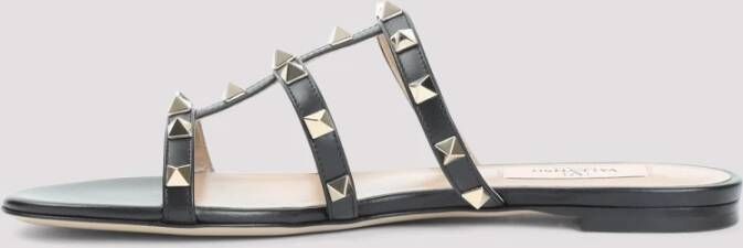 Valentino Garavani Zwarte Leren Studs Sandalen Black Dames