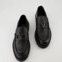 Valentino Garavani Zwarte leren VLogo Mocassins Black - Thumbnail 7