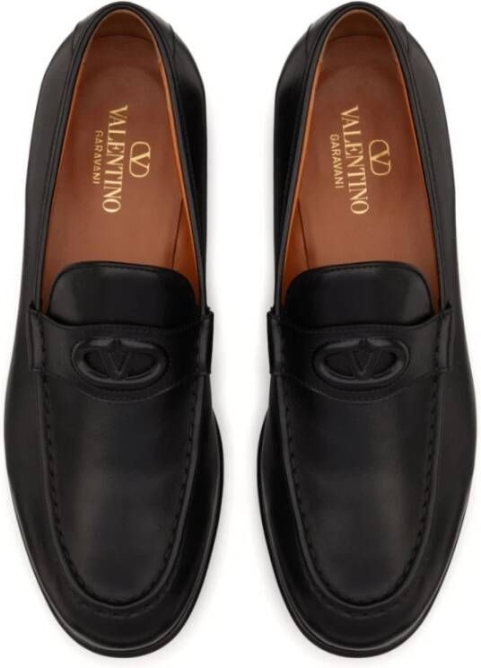 Valentino Garavani Zwarte Leren VLogo Signature Instap Schoenen Black Heren