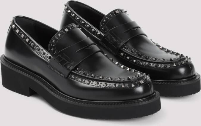 Valentino Garavani Zwarte Loafer Schoenen voor Mannen Black Heren