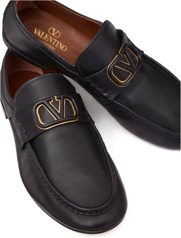 Valentino Garavani Zwarte Loafer Signature VLogo Nappa Leer Black Heren