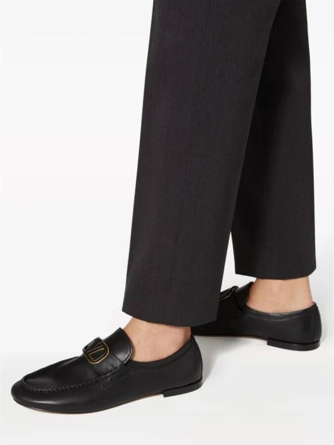 Valentino Garavani Zwarte Loafer Signature VLogo Nappa Leer Black Heren