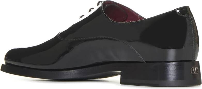 Valentino Garavani Zwarte Patentleren Derby Schoenen Black Heren