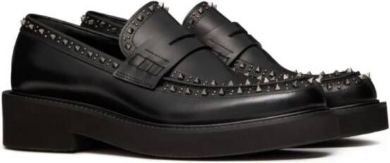 Valentino Garavani Zwarte platte schoenen met Rockstud-versiering Black Heren