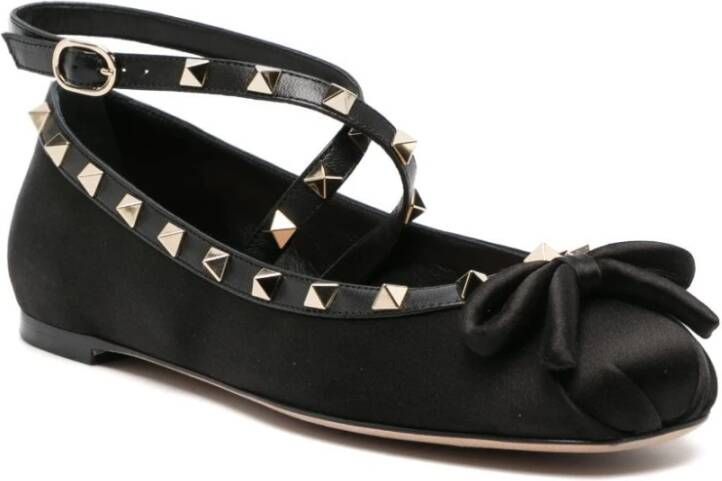Valentino Garavani Zwarte platte schoenen met studs Black Dames