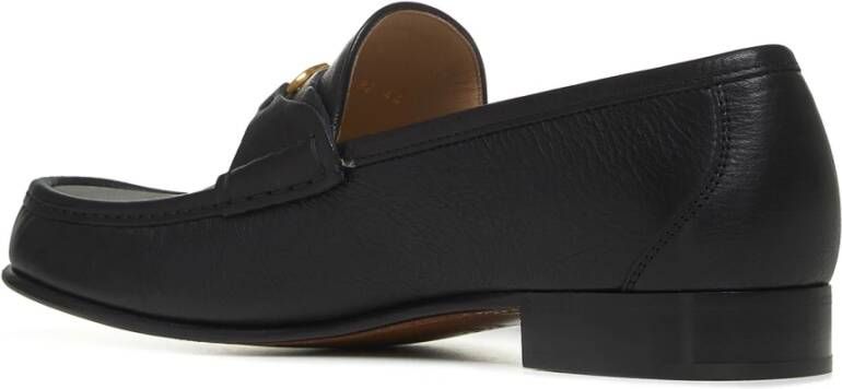 Valentino Garavani Zwarte platte schoenen VLogo Signature loafers Black Heren