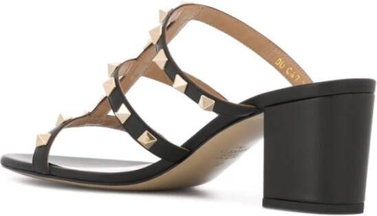 Valentino Garavani Zwarte Rockstud Kooi Sandalen Black Dames