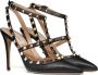 Valentino Garavani Zwarte Rockstud Pumps met Gouden Accenten Black Dames - Thumbnail 2