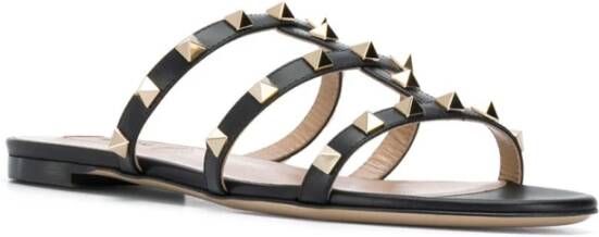 Valentino Garavani Zwarte Rockstud Sandalen Black Dames