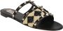 Valentino Garavani Zwarte Rockstud Slide Sandalen Beige Dames - Thumbnail 2