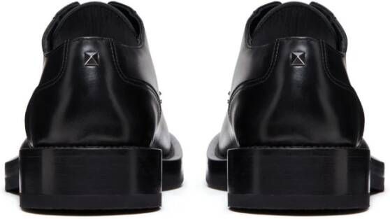 Valentino Garavani Zwarte Romeinse Stud Leren Derby Schoenen Black Heren