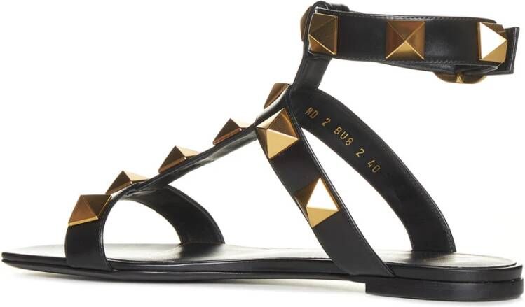 Valentino Garavani Zwarte Romeinse Stud Sandalen Black Dames