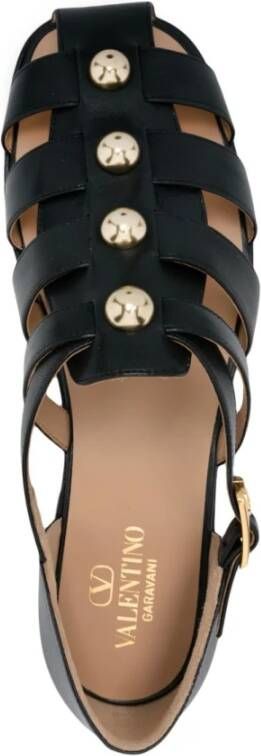 Valentino Garavani Zwarte Sandalen met Studs Black Heren