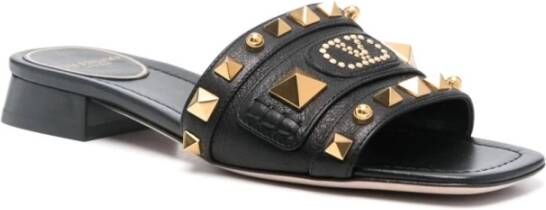 Valentino Garavani Zwarte Sandalen met VLogo Studs Black Dames