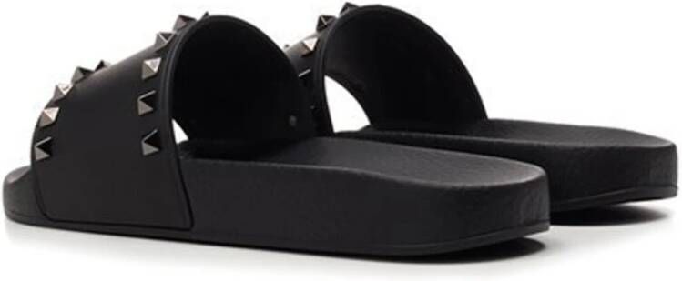 Valentino Garavani Zwarte Slides met Toon Studs Black Heren