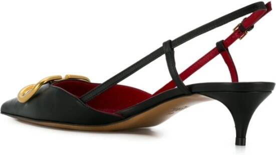 Valentino Garavani Zwarte Vlogo pumps met lage hak Black Dames