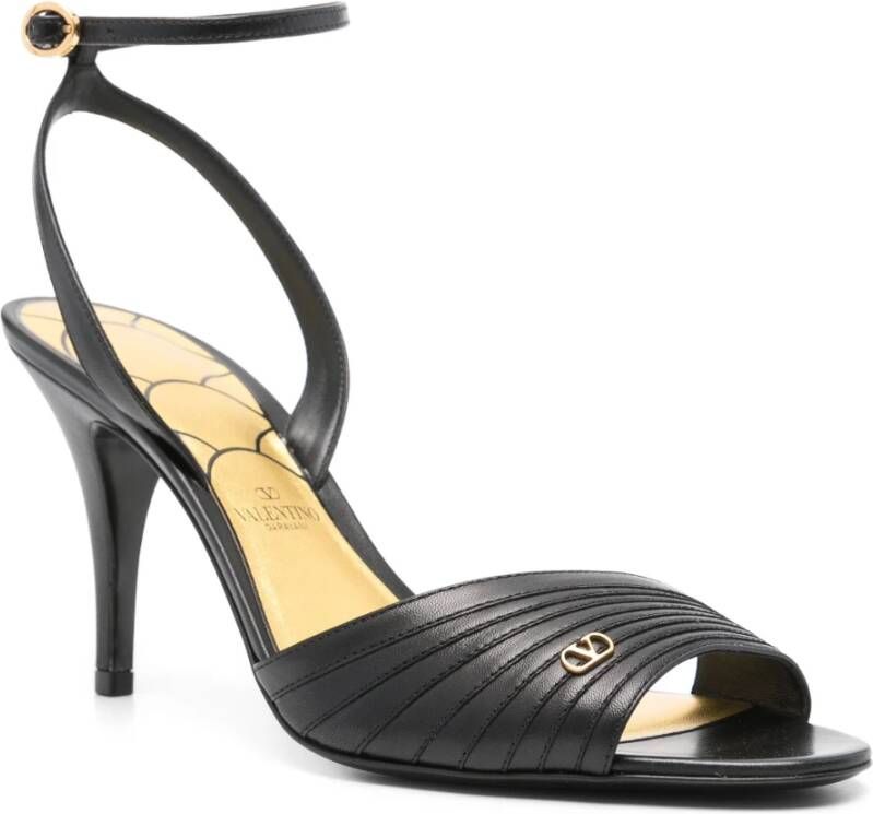 Valentino Garavani Zwarte VLogo Signature Sandalen Black Dames