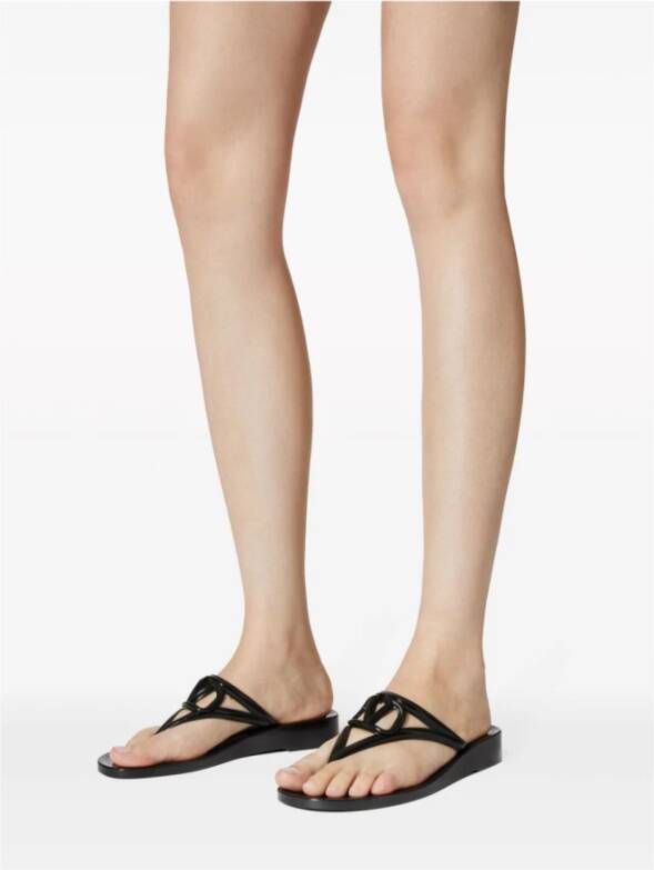 Valentino Garavani Zwarte VLogo Signature Sandalen Black Dames