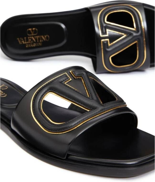 Valentino Garavani Zwarte VLogo Signature Sandalen Black Dames