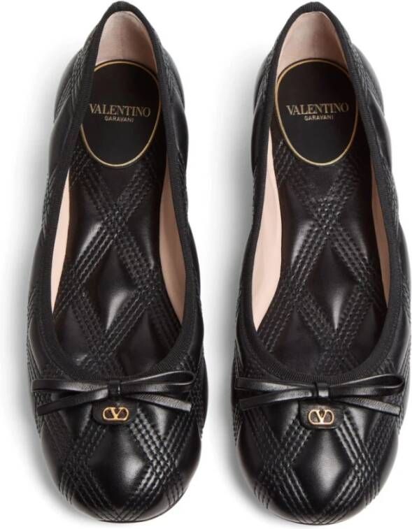 Valentino Garavani Zwarte VLogo Signature Slip-On Platte Schoenen Black Dames