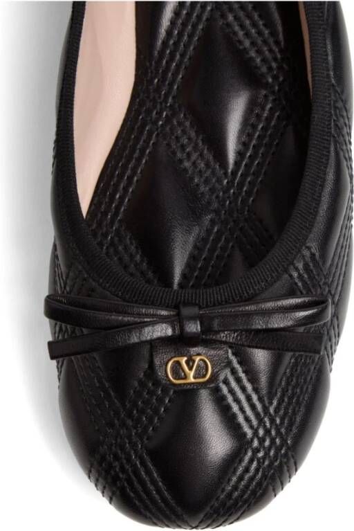 Valentino Garavani Zwarte VLogo Signature Slip-On Platte Schoenen Black Dames