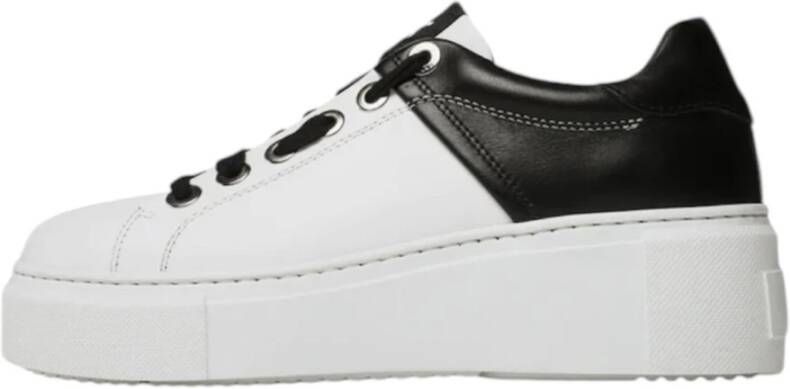 Valentino Leren Sneaker Wit Zwart Dames White Dames