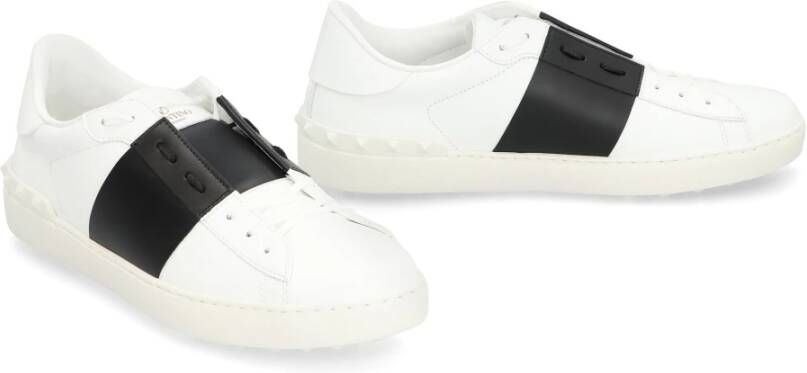 Valentino Open Leren Lage Sneakers White Heren