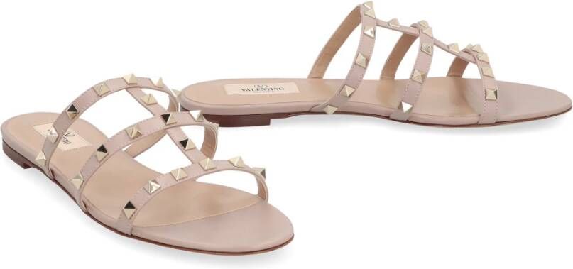 Valentino Rockstud Leren Slides Pink Dames