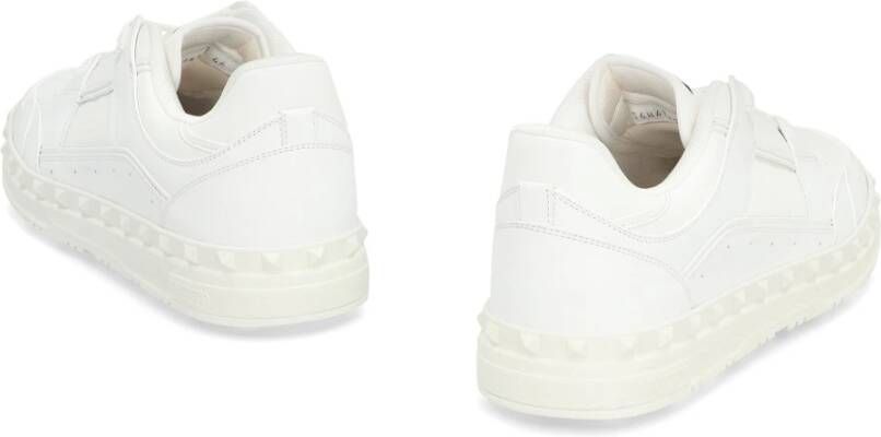 Valentino Studded Leren Lage Sneakers White Heren