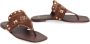 Valentino Garavani Rockstud Square Toe Thong Sandals Brown Dames - Thumbnail 6