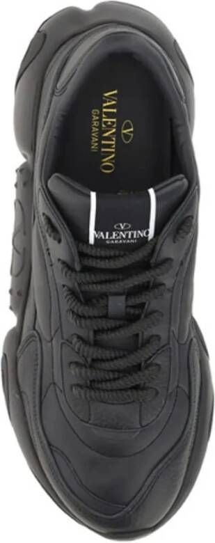 Valentino Verhoogde Elegantie Low-Top Leren Sneakers Black Heren