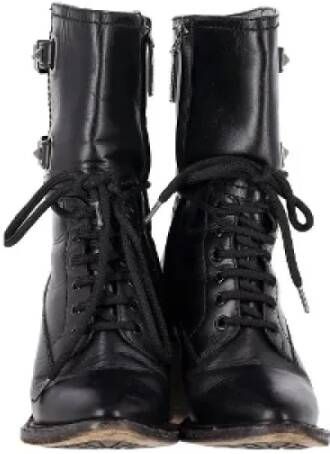 Valentino Vintage Pre-owned Leather boots Black Dames