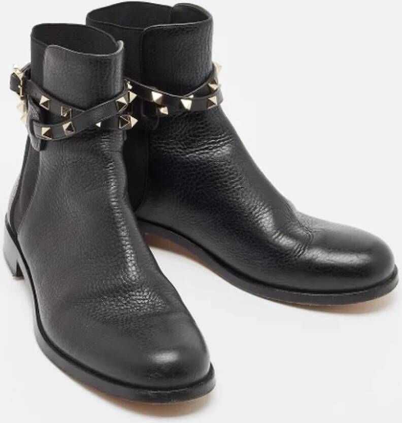 Valentino Vintage Pre-owned Leather boots Black Dames