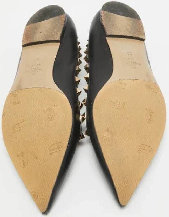 Valentino Vintage Pre-owned Leather flats Black Dames