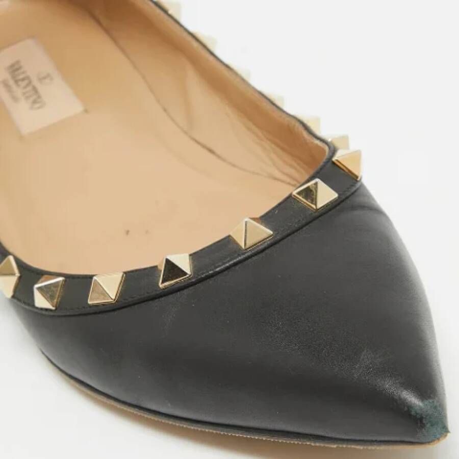 Valentino Vintage Pre-owned Leather flats Black Dames