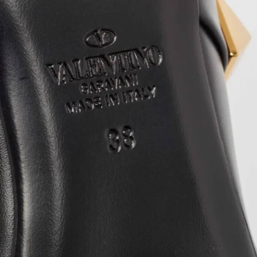 Valentino Vintage Pre-owned Leather flats Black Dames