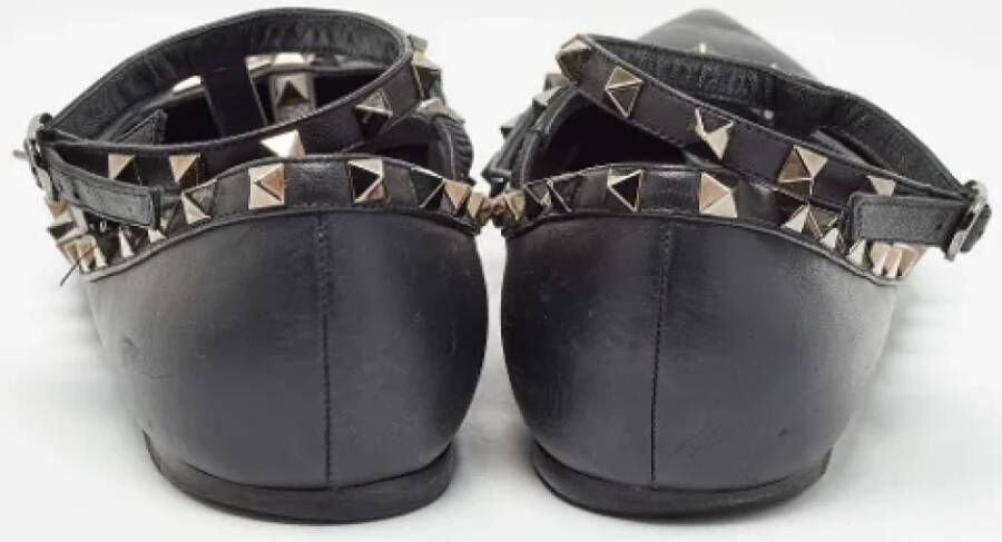 Valentino Vintage Pre-owned Leather flats Black Dames