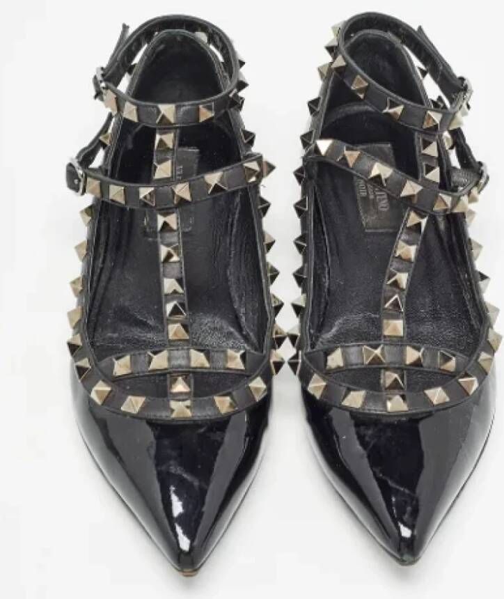 Valentino Vintage Pre-owned Leather flats Black Dames