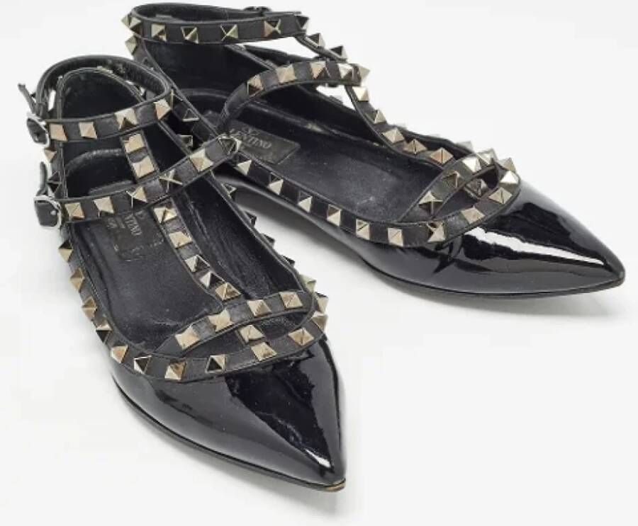 Valentino Vintage Pre-owned Leather flats Black Dames