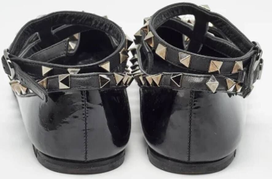 Valentino Vintage Pre-owned Leather flats Black Dames